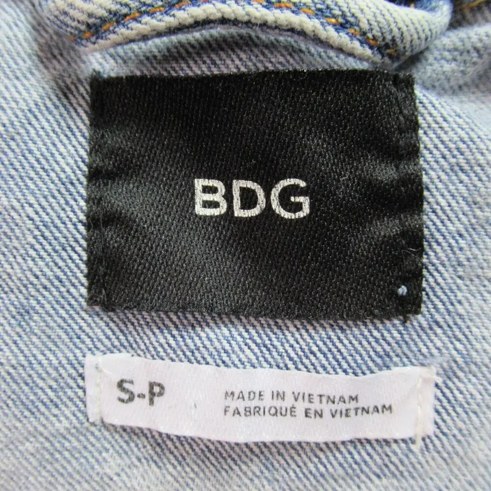 BDG Urban Outfitters Jean Jacket Men Size Small Blue Denim Trucker Biker Hip Hop